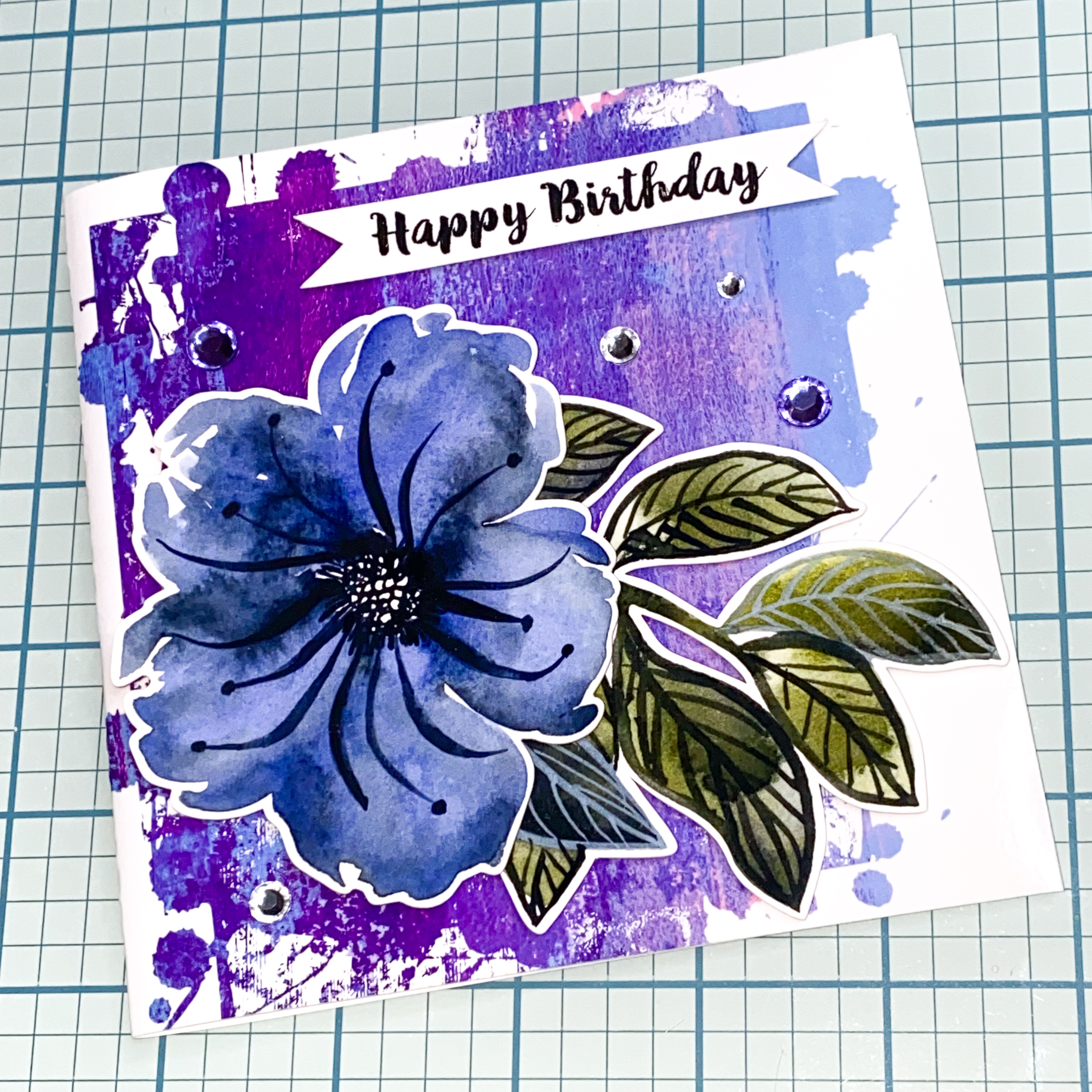 Happy Birthday Cards Created With Floral Print and Cut Designs, SVG Clipping Masks and Birthday Banners by Clikchic Designs