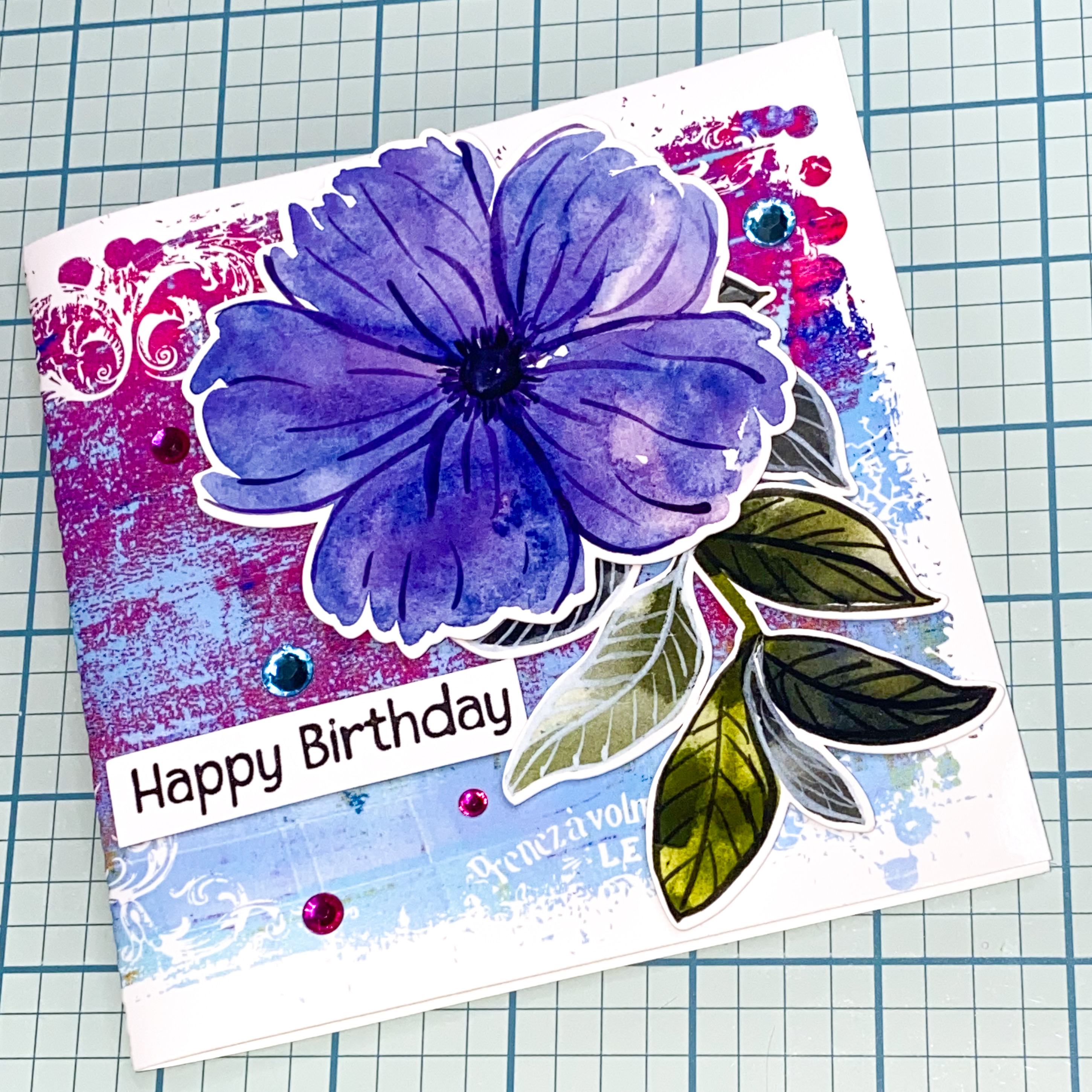 Happy Birthday Cards Created With Floral Print and Cut Designs, SVG Clipping Masks and Birthday Banners by Clikchic Designs