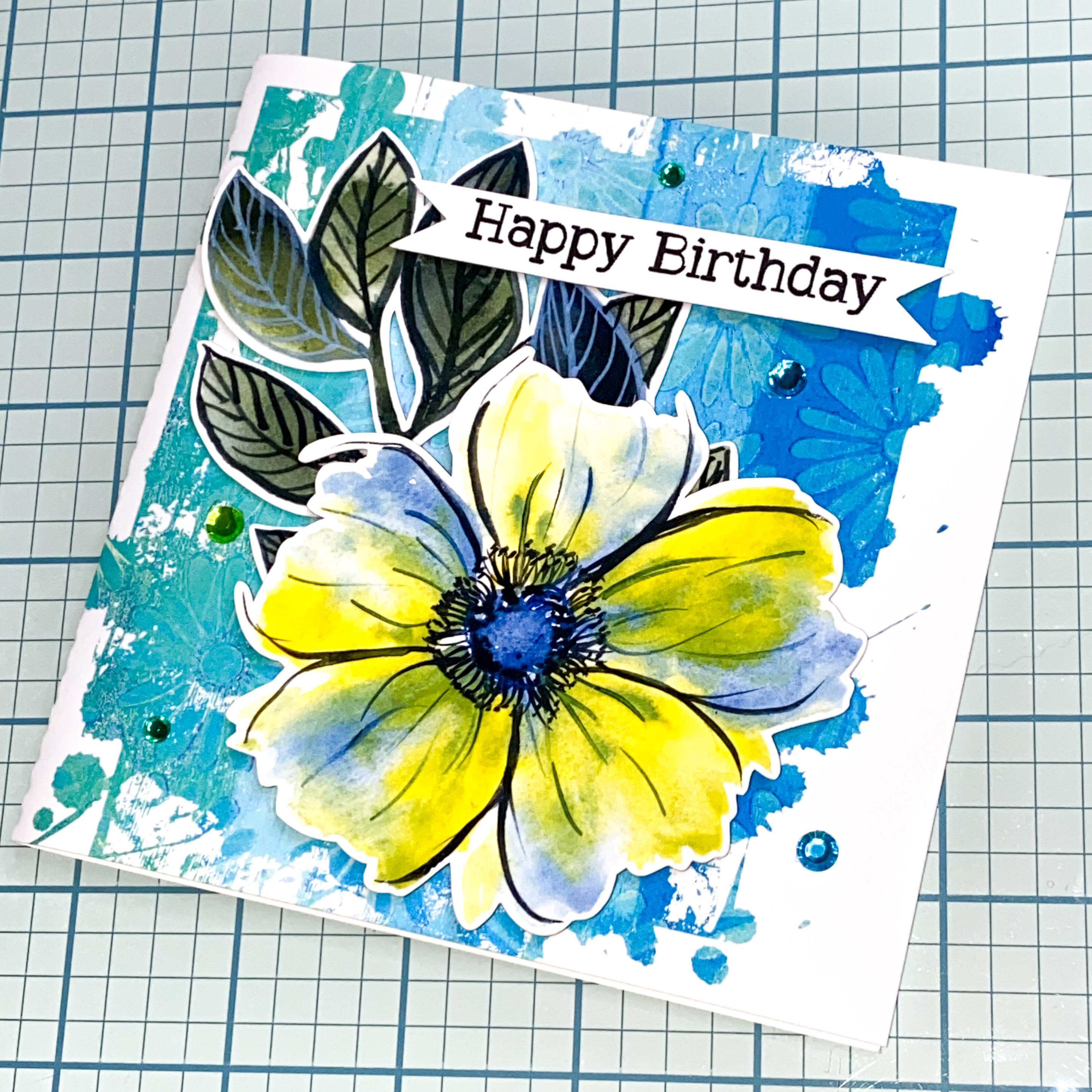 Happy Birthday Cards Created With Floral Print and Cut Designs, SVG Clipping Masks and Birthday Banners by Clikchic Designs