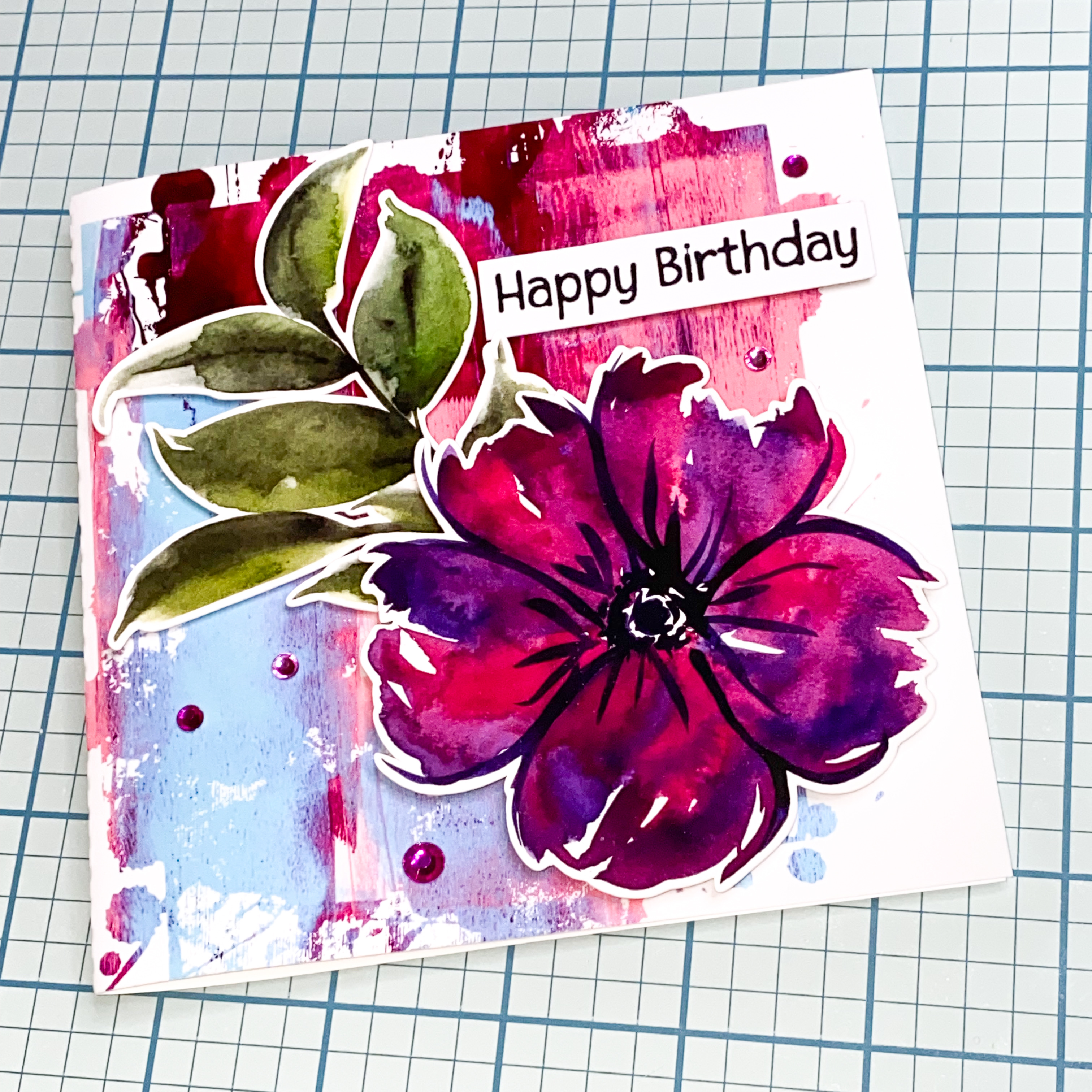 Happy Birthday Cards Created With Floral Print and Cut Designs, SVG Clipping Masks and Birthday Banners by Clikchic Designs