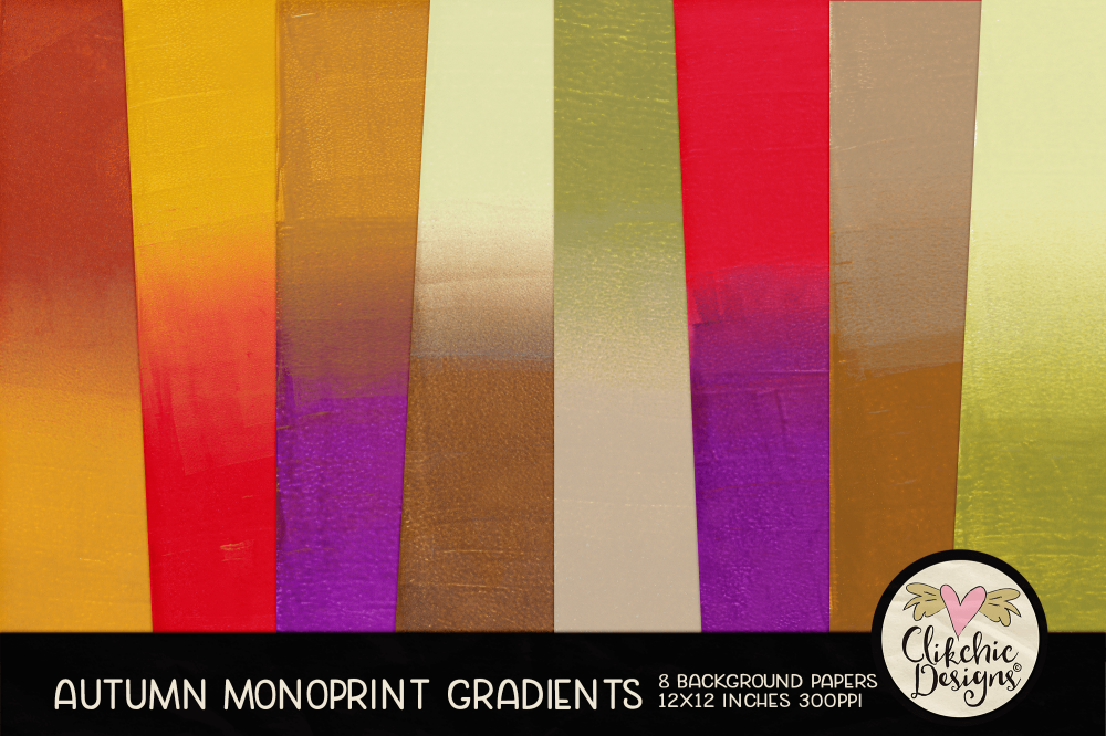 Fall / Autumn Monoprint Gradients Printable Background Papers