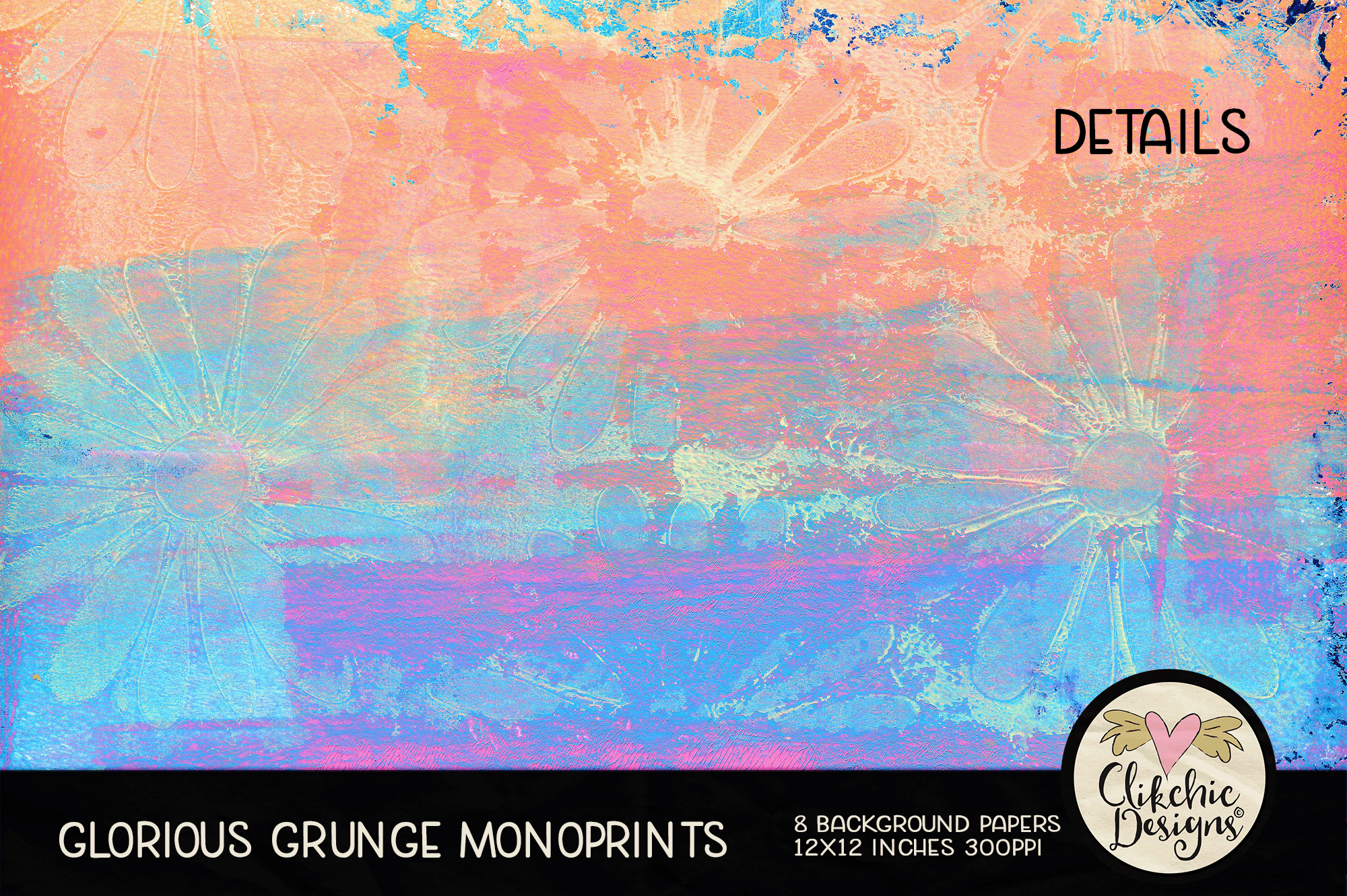 Glorious Grunge Monoprint Background Papers