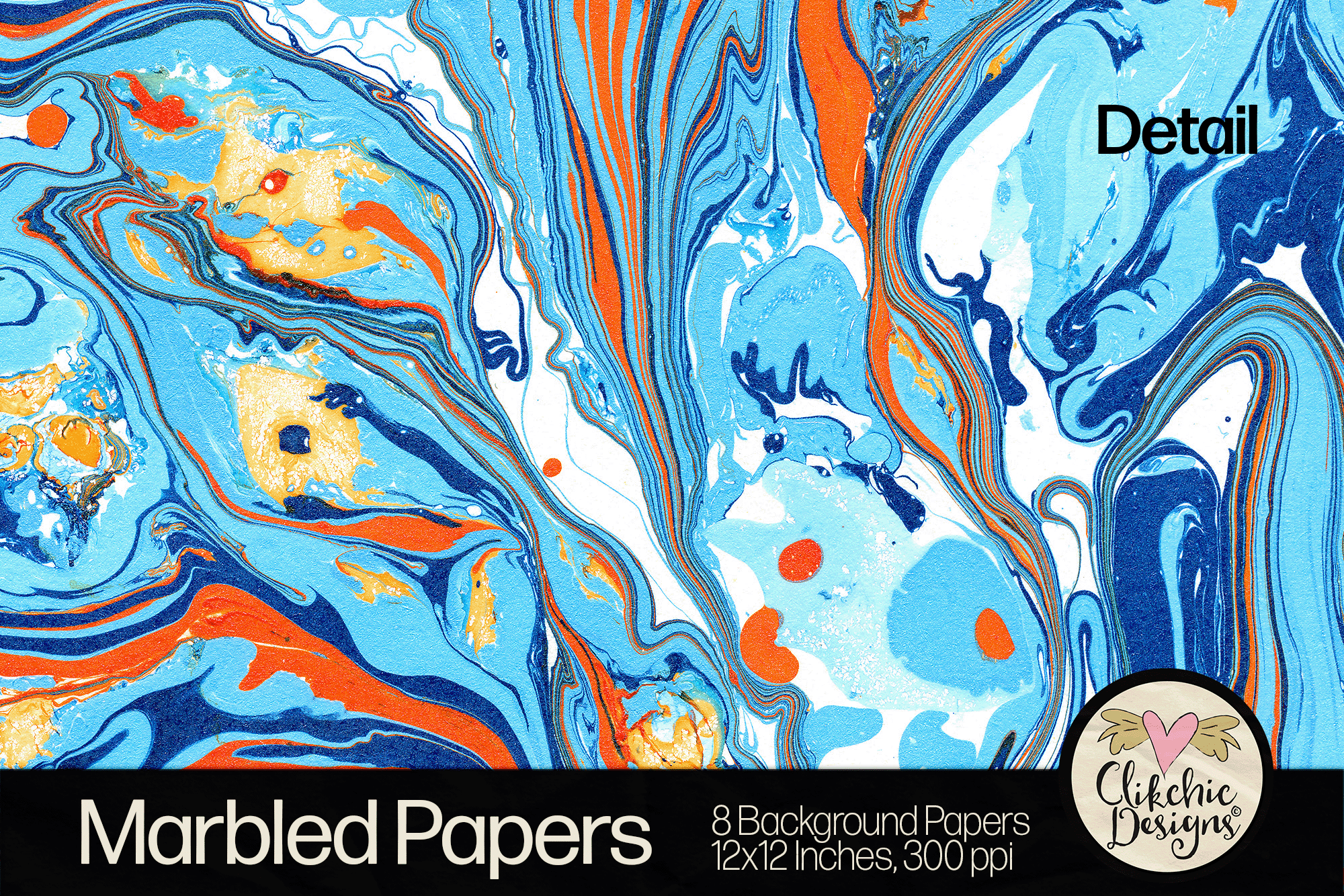 Marbled Background Papers by Clikchic Designs