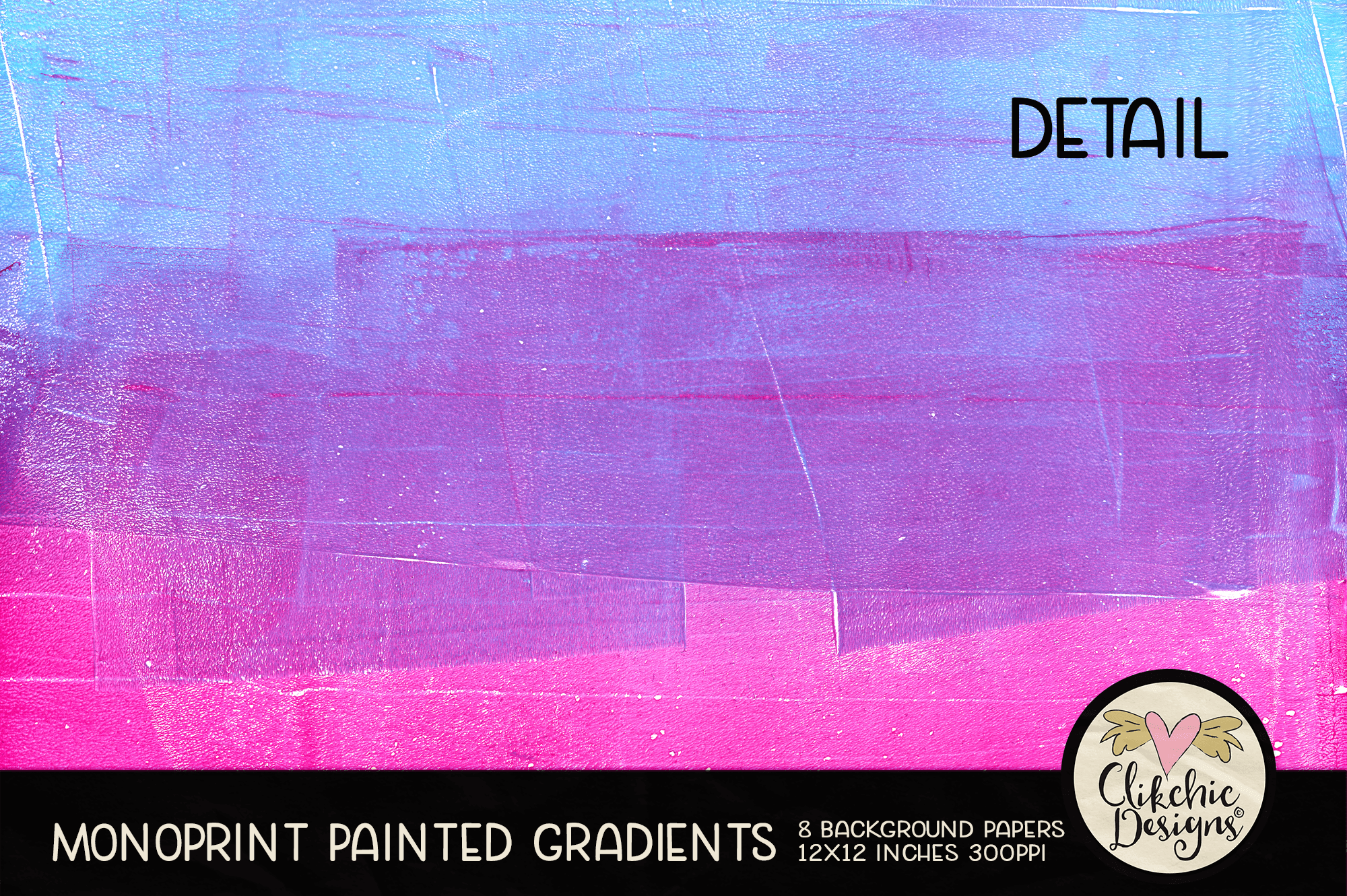 Monoprint Grunge Painted Gradients Background Papers by Clikchic Designs