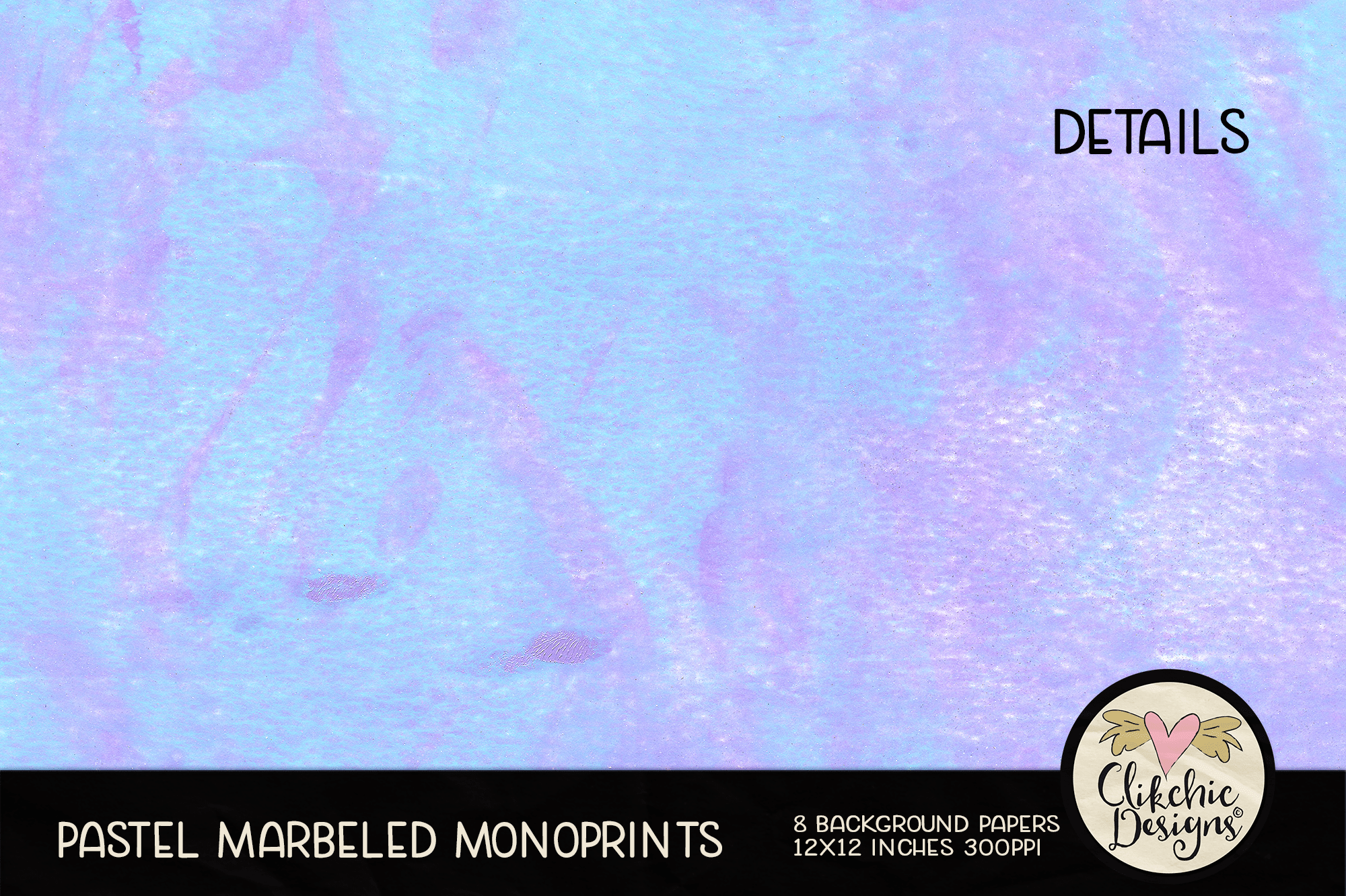 Pastel Marbled Monoprints Background Papers by Clikchic Designs