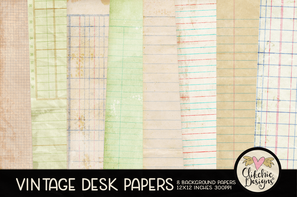 Vintage Desk Papers Background Textures
