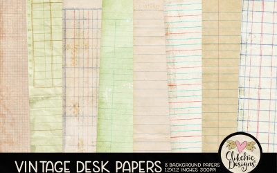 A bit of glorious grunge and a little ephemera makes Vintage Desk Paper Backgrounds!