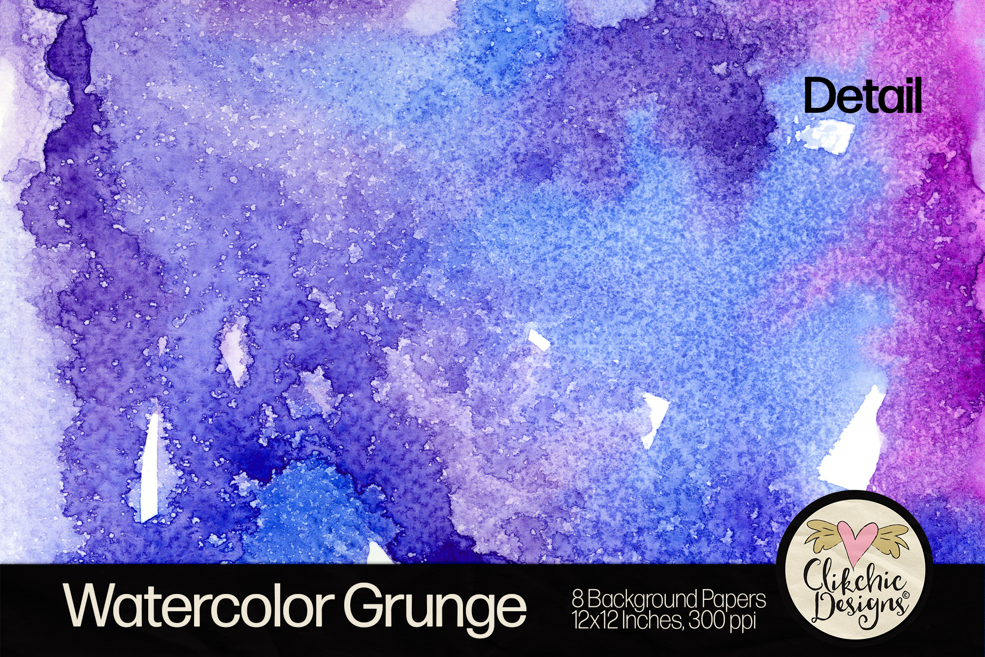 Watercolor Grunge Background Paper Pack by Clikchic Designs