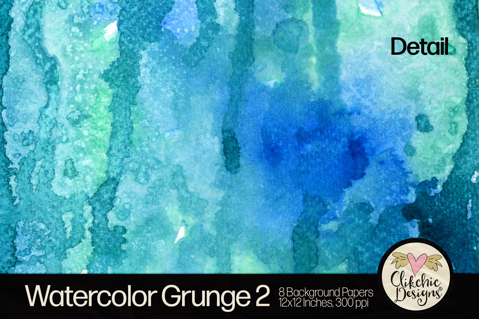 Watercolor Grunge 2 Background Paper Pack by Clikchic Designs