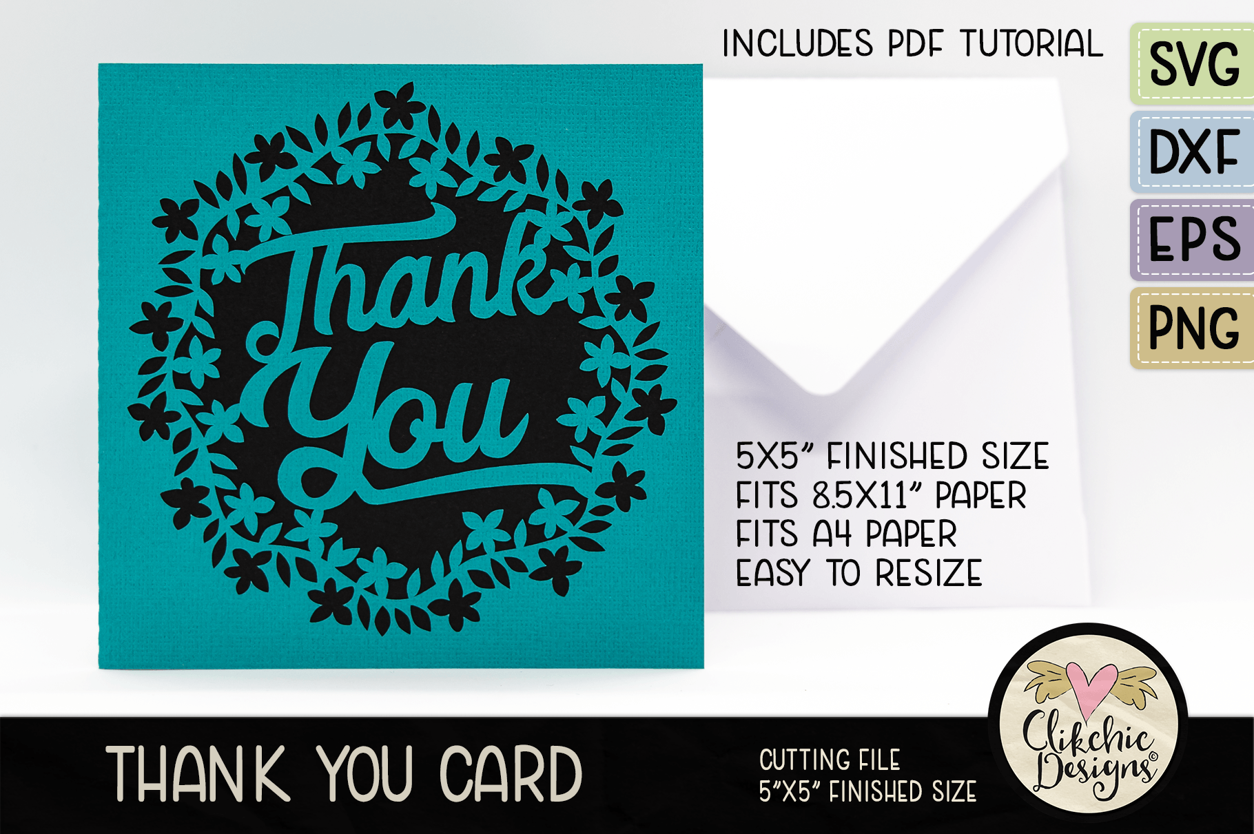 Make A Lovely Thank You Card with this SVG Cutting File Perfect To Have On Hand When You Need To Thank Someone!