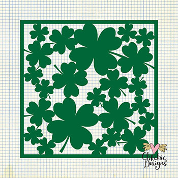 Four Leaf Clover Irish themed cardmaking / scrapbooking background or stencil SVG Cutting File