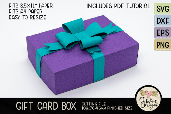 Gift Card Box with Ribbon SVG Cutting File