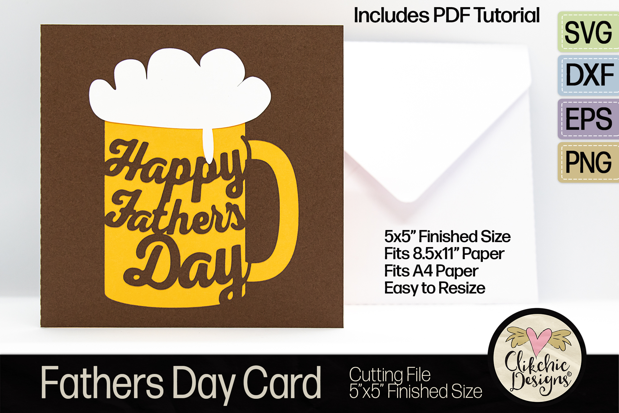 Happy Father's Day Beer Card SVG Cutting File