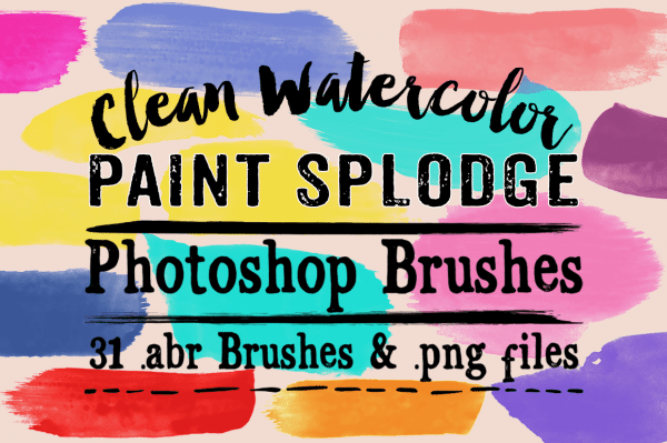 Clean Paint Splodge Watercolor Photoshop Brushes