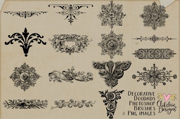 Vintage Decorative Doodads Photoshop Brushes