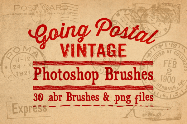 Going Postal Vintage Photoshop Brushes