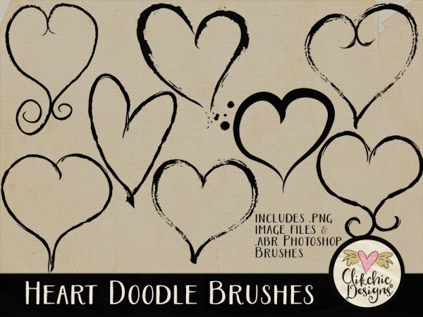 Heart Doodle Photoshop Brushes