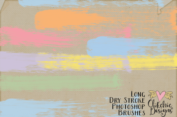 Long Dry Paint Stroke Photoshop Brushes