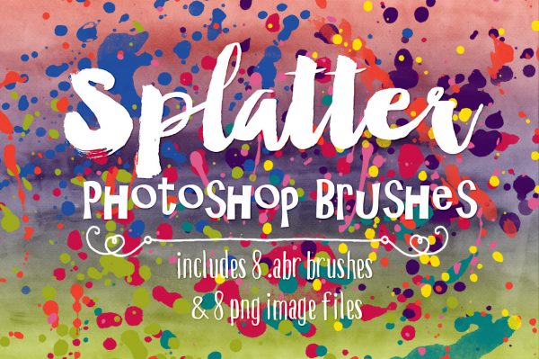 Watercolor Paint Splatter Photoshop Brushes