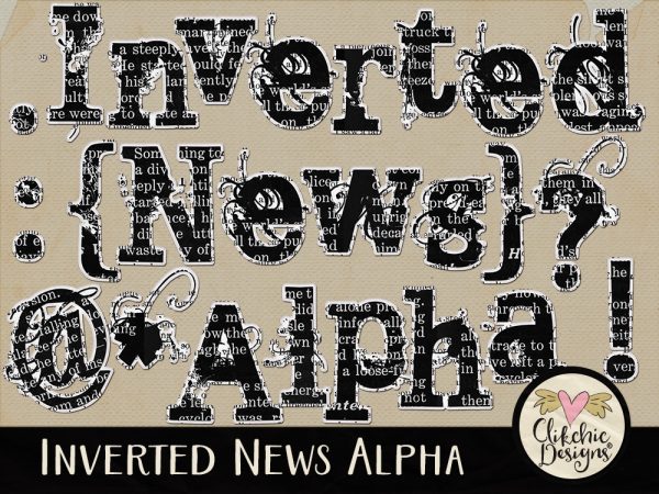Inverted News Digital Scrapbook Alpha