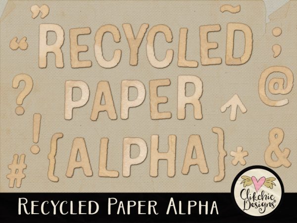 Recycled Paper Digital Scrapbook Alpha