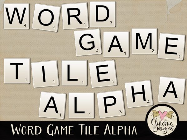 Word Game Tile Digital Scrapbook Alpha