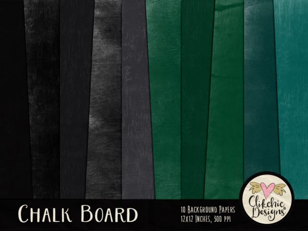 Chalk Board Textures Digital Scrapbook Paper Pack