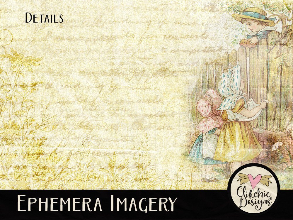 Ephemera Imagery Digital Scrapbook Background Paper Pack