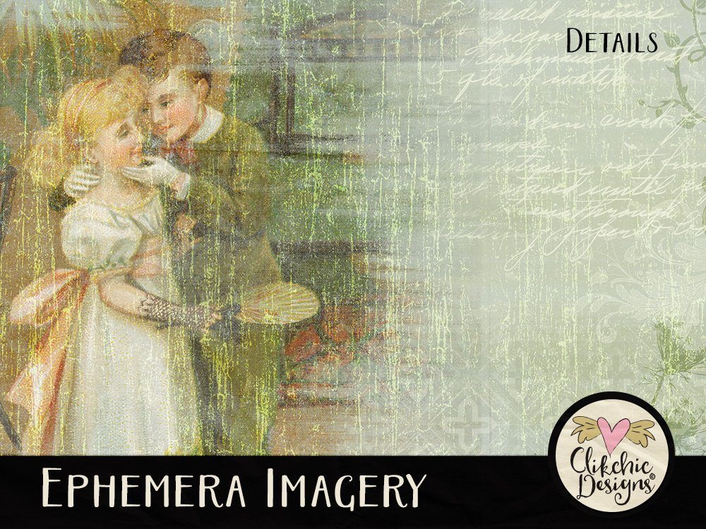 Ephemera Imagery Digital Scrapbook Background Paper Pack