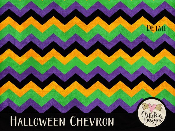 Halloween Chevron Digital Paper Pack