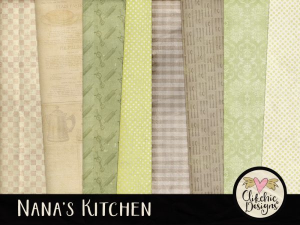 Nanas Kitchen Digital Scrapbook Paper Pack
