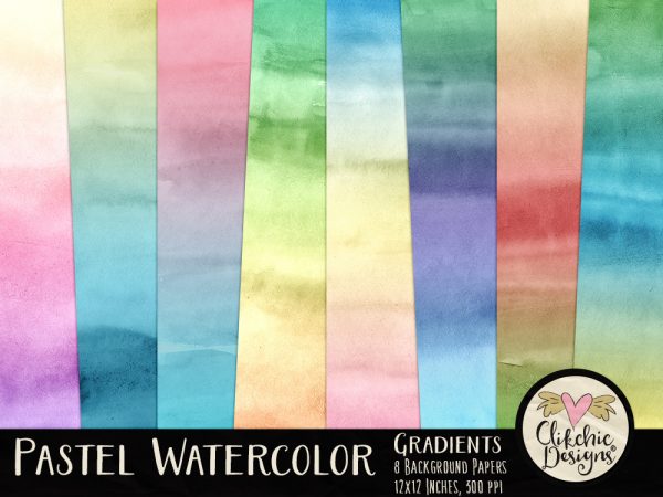 Pastel Watercolor Gradient Texture Backgrounds