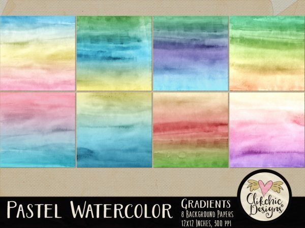 Pastel Watercolor Gradient Texture Backgrounds