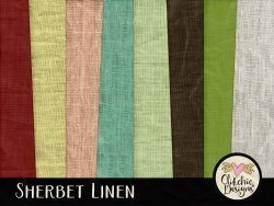 Sherbet Linens Digital Scrapbook Paper Pack