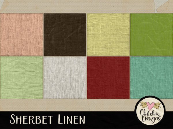 Sherbet Linens Digital Scrapbook Paper Pack