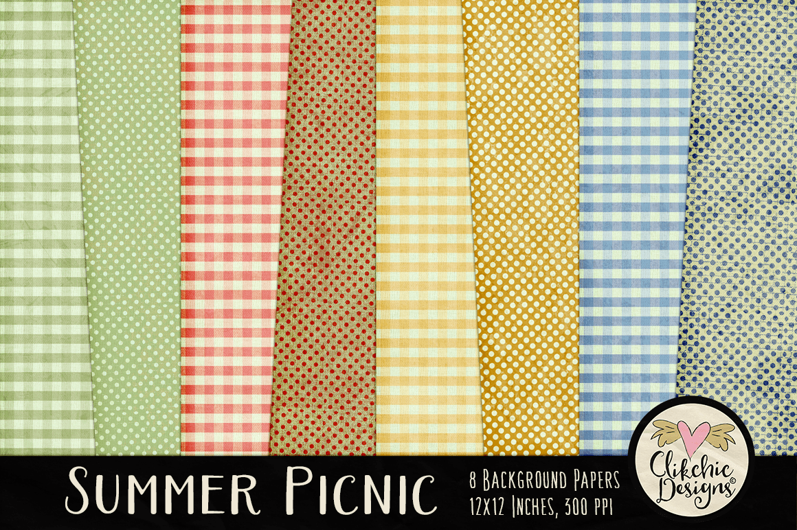 Summer Picnic Background Paper Pack by Clikchic Designs