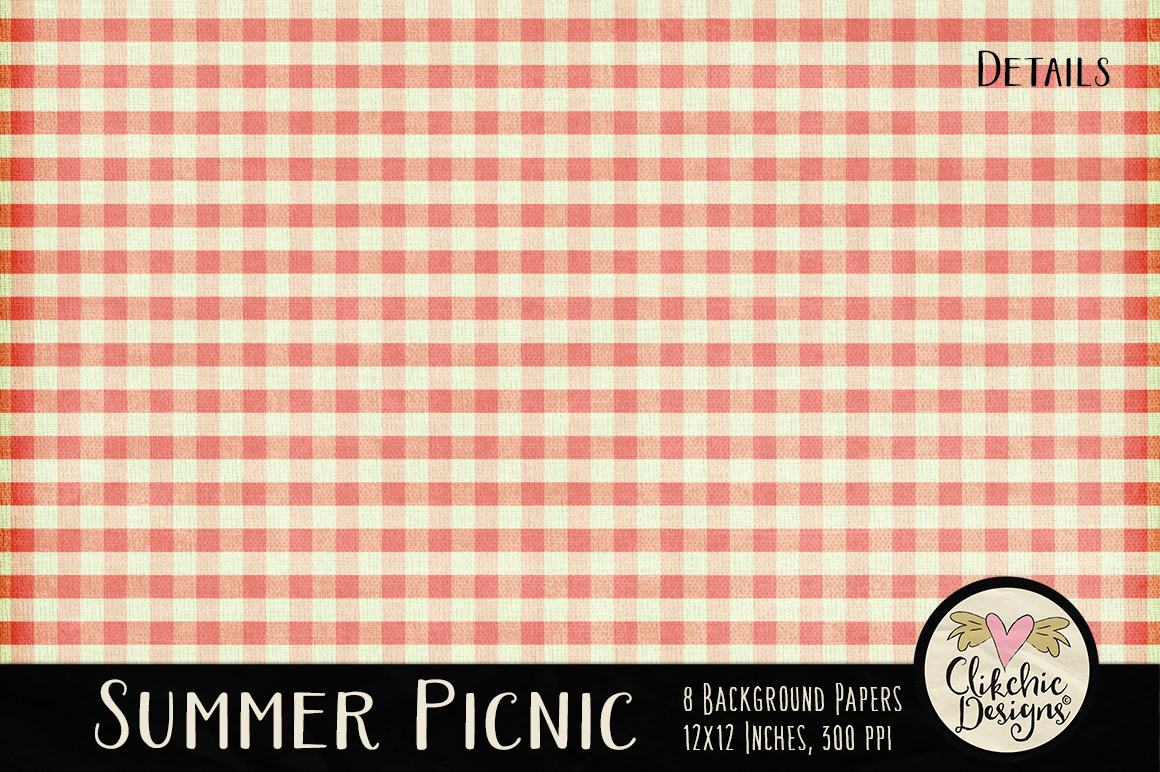 Summer Picnic Background Paper Pack by Clikchic Designs