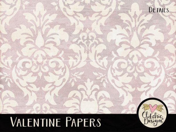 Valentine Digital Scrapbook Paper Pack