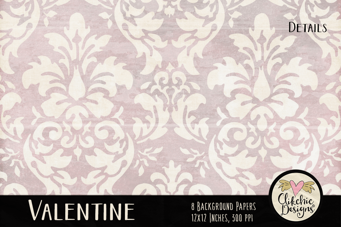 Valentine Digital Background Paper Pack by Clikchic Designs