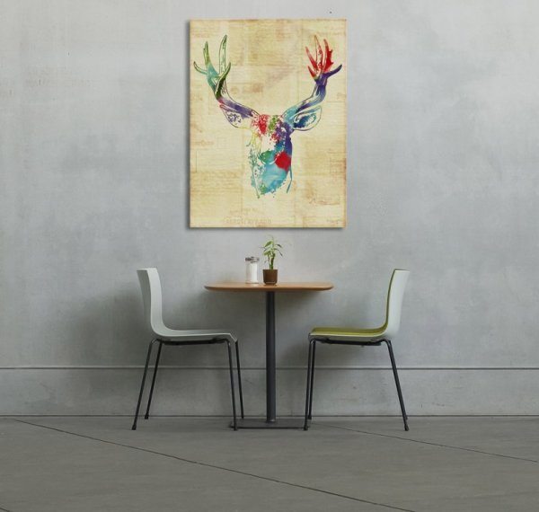Deer Buck Mixed Media Art Canvas