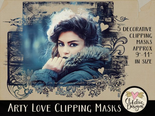 Arty Love Photoshop Clipping Masks