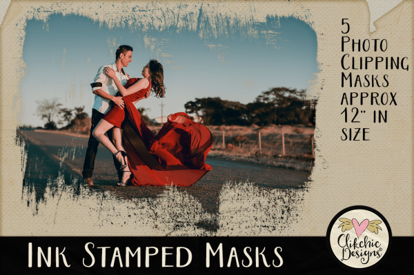 Ink Stamped Photoshop Clipping Masks