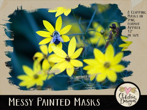 Messy Painted Photo Photoshop Clipping Masks