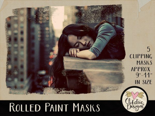Rolled Paint Photoshop Clipping Masks