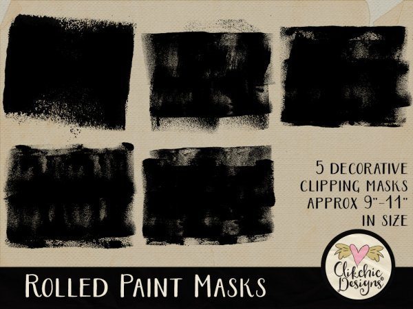 Rolled Paint Photoshop Clipping Masks
