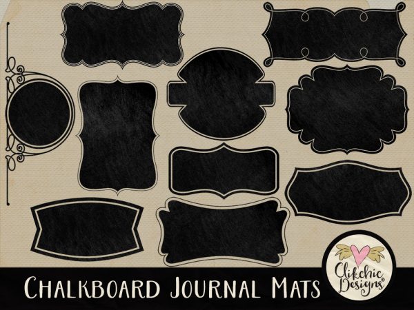 Chalk Board Journal Mat Digital Scrapbook Elements