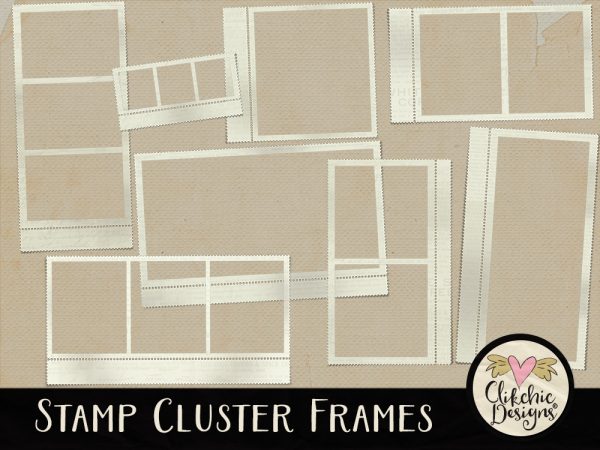 Stamp Cluster Digital Scrapbook Frames