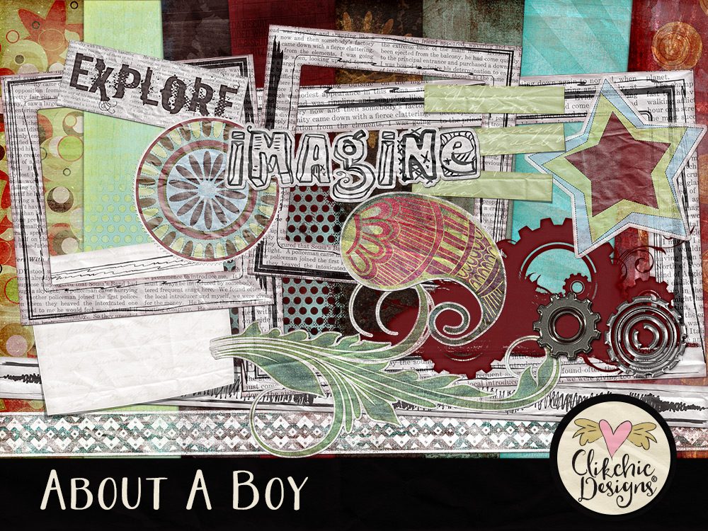 About A Boy Digital Scrapbook Kit