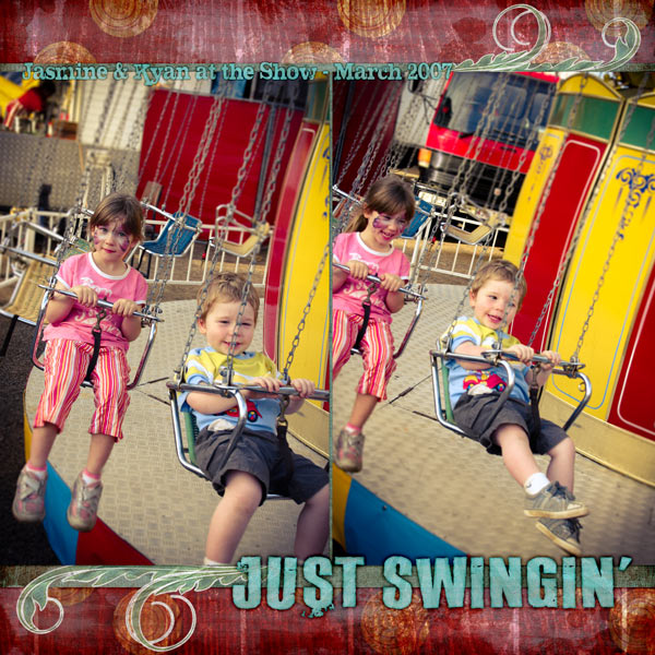 Just Swingin' Digital Scrabook Layout Created with the About a Boy Digital Scrapbook Kit