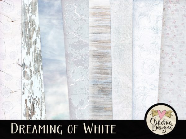 Dreaming of White Winter & Christmas Digital Scrapbook Kit